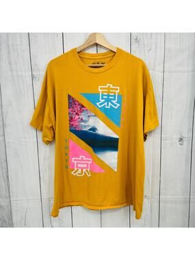 Popular Poison XXL Golden Yellow Tokyo Japan Graphic Tee Shirt Mens
